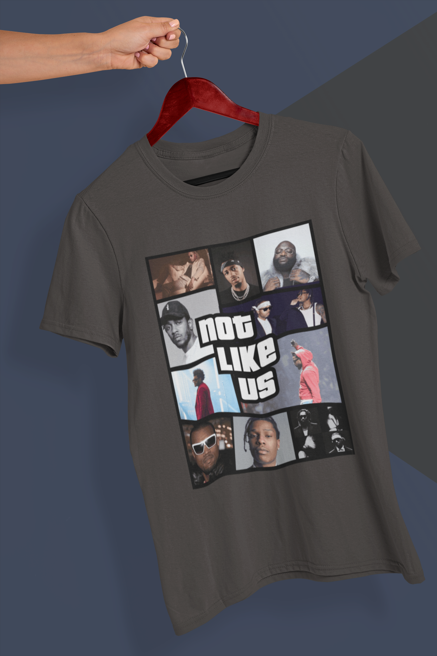 Not Like Us Hip Hop Legends T-Shirt Featuring Kendrick Lamar, Future, Metro Boomin, The Weeknd, Rick Ross, Drake, Kanye West