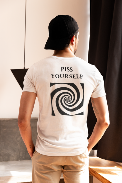 Ultimate Party Gag Shirt – Hypnotic 'Piss Yourself' Tee for Unforgettable Club Nights!