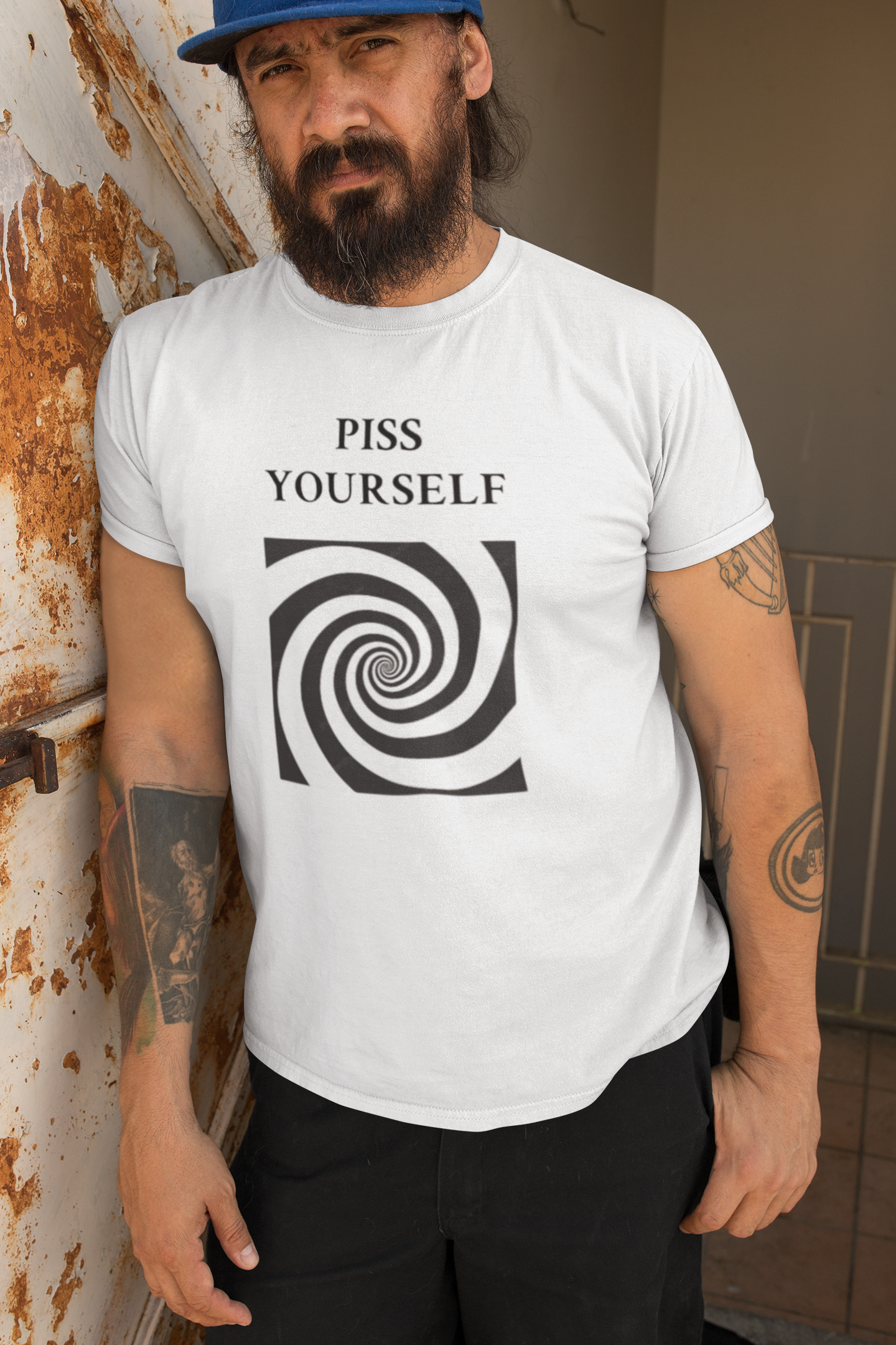 Ultimate Party Gag Shirt – Hypnotic 'Piss Yourself' Tee for Unforgettable Club Nights!