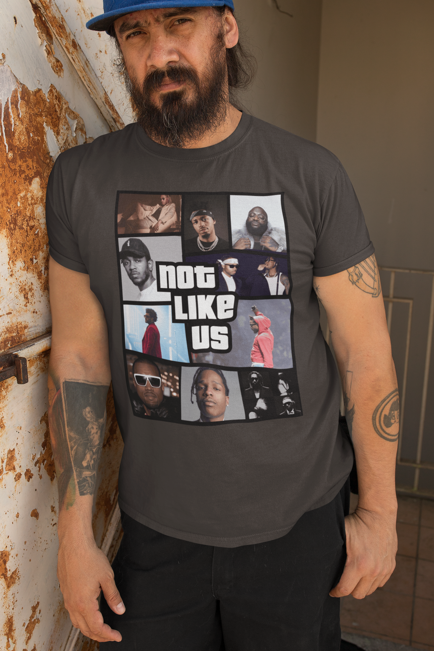 Not Like Us Hip Hop Legends T-Shirt Featuring Kendrick Lamar, Future, Metro Boomin, The Weeknd, Rick Ross, Drake, Kanye West